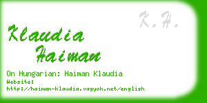 klaudia haiman business card